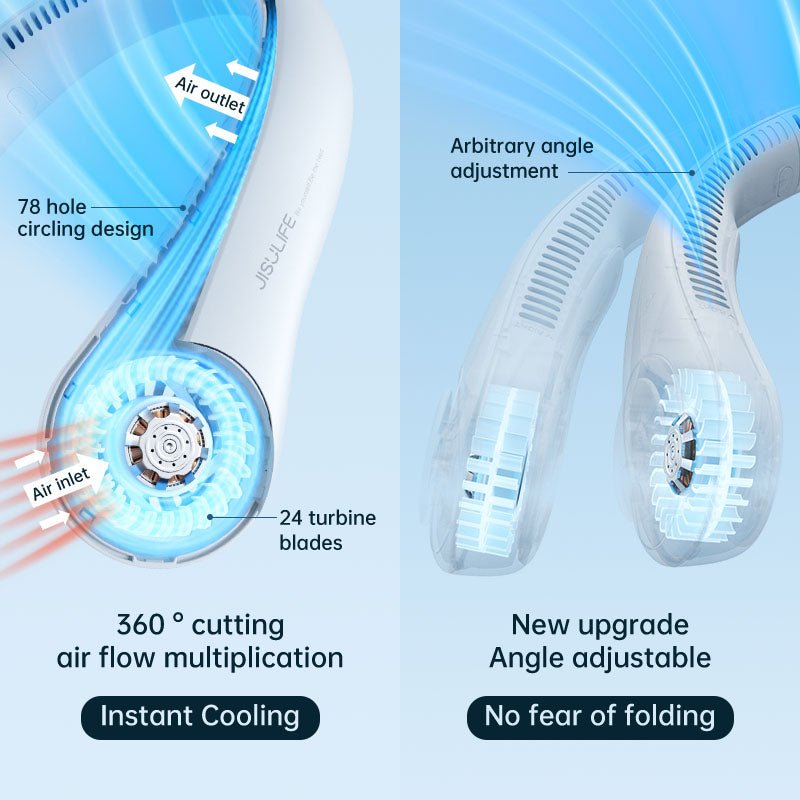 USB Rechargeable Portable Bladeless Neck Fan