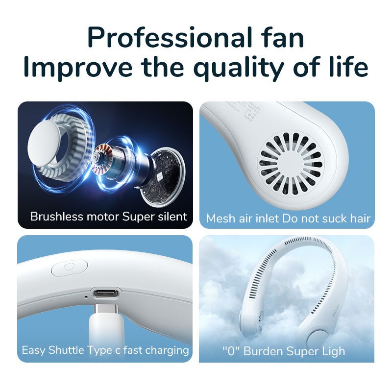 USB Rechargeable Portable Bladeless Neck Fan